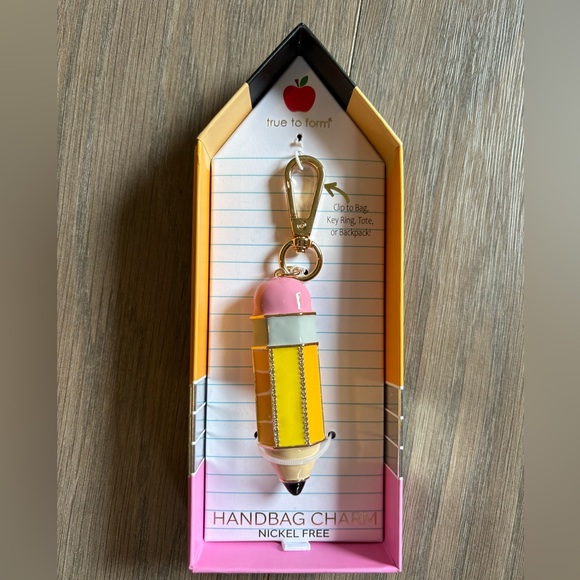 Brand new teacher pencil handbag charm keychain - Picture 1 of 1